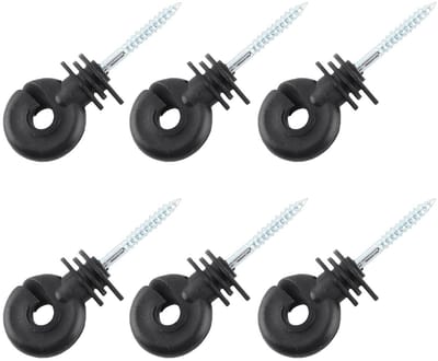 Ringisolatoren 100 Stuks - Hek Isolator Schroef - Elektrische Hekken - Duurzaam Staal Kunststof - 95 X 38 Cm - Zwart