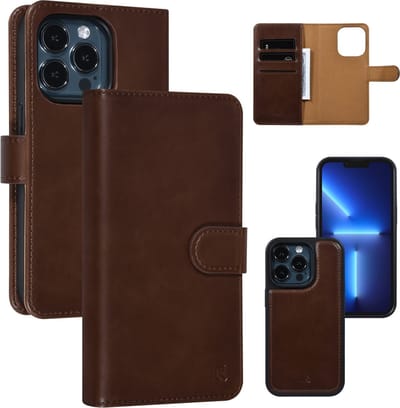 UNIQ Accessory Apple iPhone 13 Pro Bruin Book Case & Back Cover Telefoonhoesje met PU-materiaal voor Bescherming