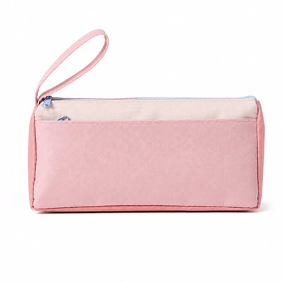 VHV-Esthetisch Etui met Hoge Elasticiteit - Tweekleurige Pennenzak voor Studenten - Draagbaar School Etui voor Basisschool en Middelbare School - Lichtroze