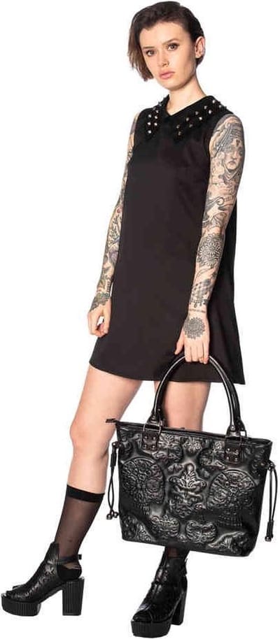 Banned - URBAN VAMP COLLAR STUDS Korte jurk - XS - Zwart