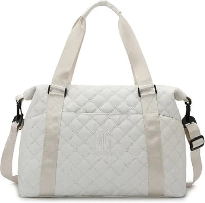 Reistas Wit dames - vliegtuigtas - handbagage vliegtuig - sporttas - Weekendtas - Vliegtuigtas - Handbagage vliegtuig - Sporttas - 43x28x18 cm met nat vak, grote capaciteit, waterdichte zwemtas voor reizen, sport, fitness