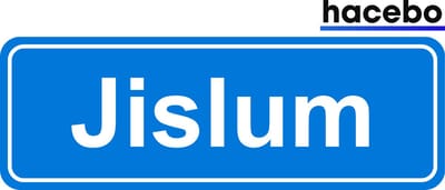 Hacebo - Plaatsnaam Sticker - 29x10 CM - Jislum sticker - Verkeersborden sticker - grappige cadeaus - Jislum