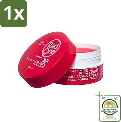1 x Red One - Haarwax - Red - Aqua Hair Wax - Voor Stevige Styling & Glanzend Resultaat - 150 ml- Haarwax - Stevige Styling - Glanzend Haar - Textuur - Definitie