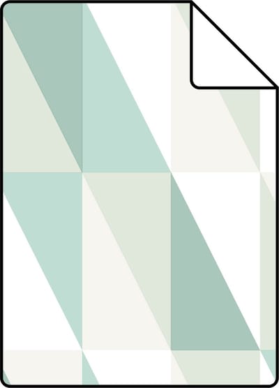 Proefstaal ESTAhome behang grafische driehoeken mintgroen en blauw - 26.5 x 21 cm - 138920-S