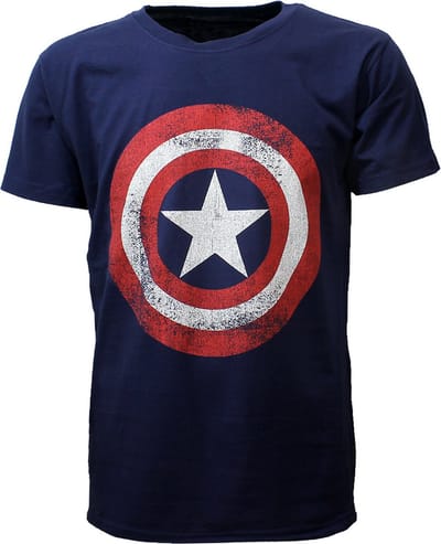 Marvel Comics Captain America Distorted Schild T-Shirt - Officiële Merchandise - S