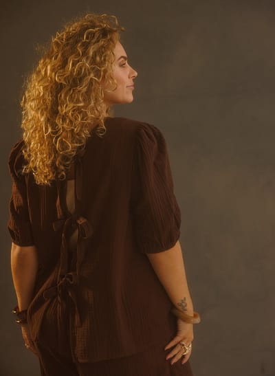 YEST CURVE Noreen Tops - Coffee Brown - maat 0(46)