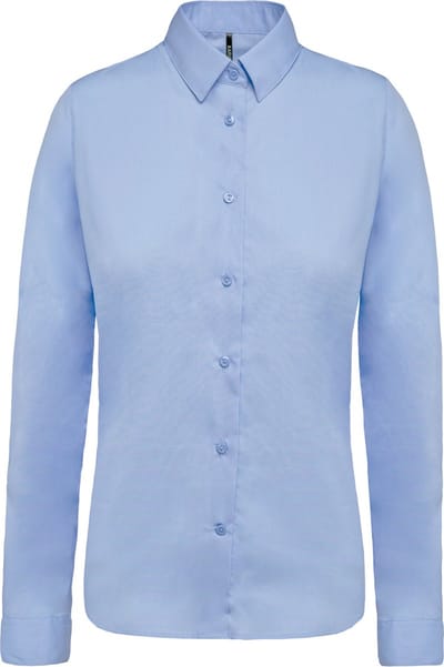 Kariban Damesblouse in popeline met lange mouwen K510 - Bright Sky - S