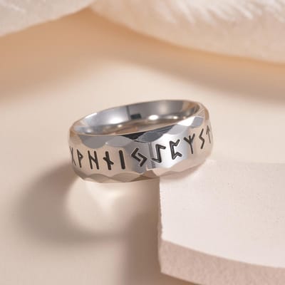 Vintage Odin Noorse Viking Amulet Rune Ringen Voor Mannen Mode Rvs Woorden Ring Bruiloft Sieraden Valentijnsdag Geschenken 8