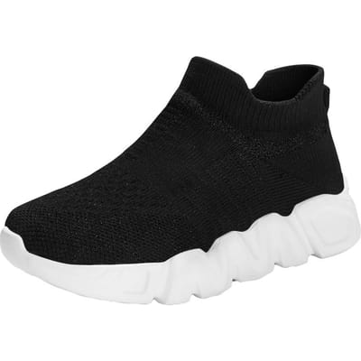 Herfst Kinder Sok Laarzen Platform Roze Groen Ademend Kinder Korte Laars Unisex Slip-on 28-38 Knap Modern Jongens Meisjes Schoenen 35 black