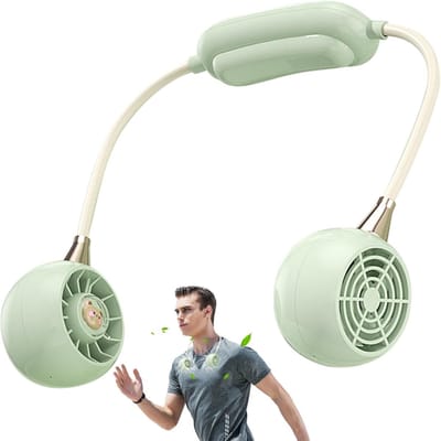 KZQ Oplaadbare nekventilator met 3 snelheden – handsfree, lichtgewicht en stil voor reizen, sport of studie