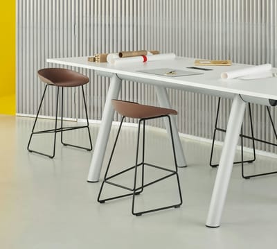 HAY About a Stool AAS 38 - zwart - Standaard glijders kunststof - Zithoogte 65 cm - fall green 2.0
