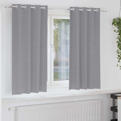 vidaXL Zwart-out Gordijnen met Ringen 2 st Lichtgrijs 175 x 140 cm