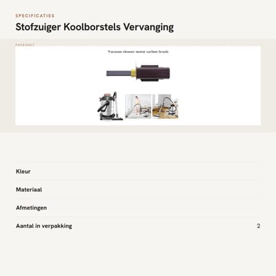 Dailygoods- Koolborstels Vervanging - 2 Stuks - Geschikt voor Numatic