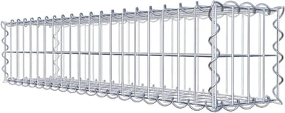 Schanskorf manden - Steenkorven decoratie - Tuin inrichten - Weerbestendige coating - 100 x 20 x 20 cm - Zilver