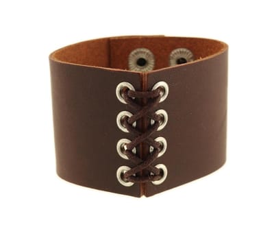 Behave - Armband - bruin leer - edgy fashion statement - 20 cm