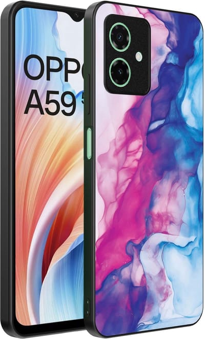 Smartphonica Telefoonhoesje Geschikt voor Oppo A59 met Roze Blauw Marmer Opdruk - TPU Backcover Case Rose Blue Marble Design geschikt voor Oppo A59
