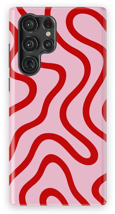 DripCase Curvy Lines Hoesje Samsung Galaxy S22 Ultra | Backcover met Mag | Design Tough Case Samsung Galaxy S22 Ultra Lolly Loop