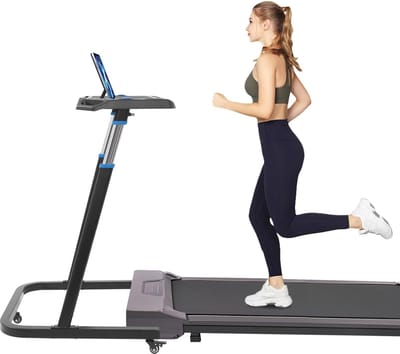 Fietsbureau - Verstelbare tafel - Indoor training - Stabiel stalen frame - 82-120 cm hoogte - Zwart