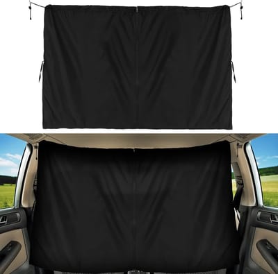 Ruimtedeler Auto - Gordijn Zonwering - Privacy en Zonwering - Magnetische Installatie - 18 x 8 x 0.8 cm - Zwart