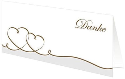 Bedankkaartjes met Swung Hearts - Goud - 25 Stuks