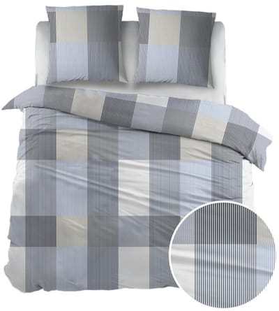 Sleepnight Dekbedovertrek - Blue Ruiten Katoen - B 140 x L 200 cm/B 140 x L 220 cm - 1-persoons - 003480-B 140 x L 200/220 cm