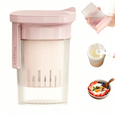 carmdering - Yoghurt Zeef Maker -Yoghurt Maker Zeef - Multi Yoghurtzeef voor Griekse Yoghurt, Sojamelk en Meer， Kaas en Sojamelk - roze