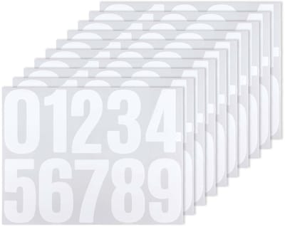 Ynkkvre - set van 10 witte nummerstickers 10 cm - waterdicht en zelfklevend - reflecterende vinyl cijfers 0-9 voor brievenbus, huisnummer en borden