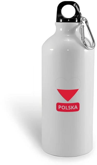 Hacebo® - Polska vlag hartje waterfles - Polen - reizigers - toerist - verjaardagscadeau - souvenir - vakantie - kado - water fles - 400ML