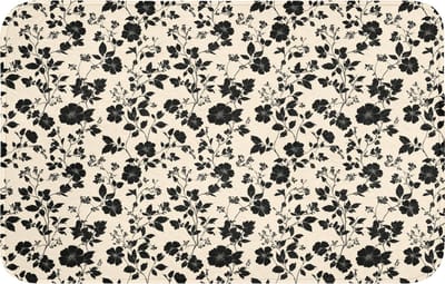 Badmat 80x50 cm - Antislip - Bloemen - Dessin - Zwart - Badmatten voor badkamer - Badkamermat - Douchemat - Badkamer mat