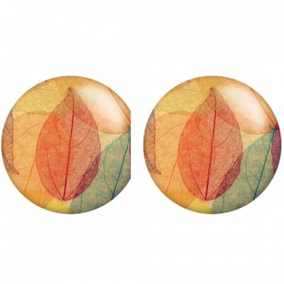 Clip oorbellen oker blad 2 cm