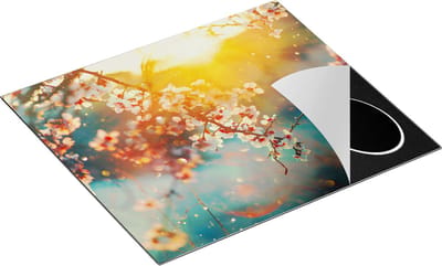 Chefcare Inductie Beschermer Bloesemboom tijdens Zonsondergang - Bloem - 60x50 cm - Afdekplaat Inductie - Kookplaat Beschermer - Inductie Mat