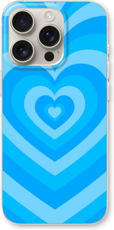 Case Company® - Hoesje geschikt voor iPhone 16 Pro hoesje - Hart Blauw - Soft Cover Telefoonhoesje - Bescherming aan alle Kanten en Schermrand