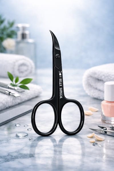 Belux Surgical Instruments / Professionele Nagelschaar - Stevige Nagelschaar voor Nagelhoeken, Zwart - Gebogen - 9 cm