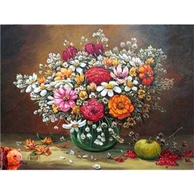Schilderen DIY Modern olieverfschilderij Handverf Canvas Foto Woondecoratie Bloem Muurkunst 20X30CM gray