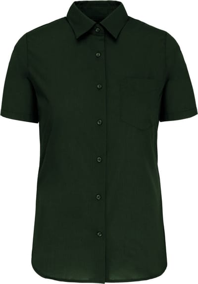 Kariban Overhemd in onderhoudsvriendelijk polykatoen-popeline korte mouwen dames K548 - Forest Green - L