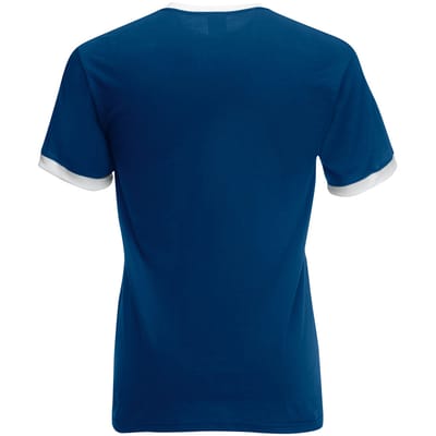 Fruit Of The Loom Heren Ringer T-shirt met korte mouwen (Marine/ Wit)