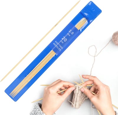 5 stuks bamboe naaldspel 2,0 mm breinaalden set, 20 cm lengte breinaalden voor sokken, sjaals, mutsen, huisdieren, truien, sokken breien voor beginners, sokkennaalden 2,0 mm