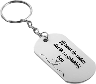 Akyol - jij bent de reden dat ik zo gelukkig ben sleutelhanger - Quotes - familie vrienden - cadeau - 54 x 29mm