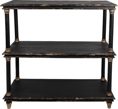 Clayre & Eef Boekenkast 110x40x113 cm Zwart Hout