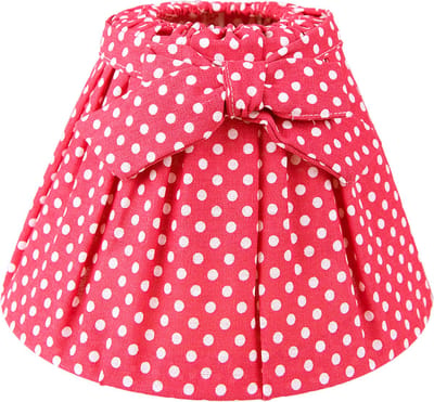 Clayre & Eef Lampenkap Ø 22x14 cm Rood Wit Linnen Stippen