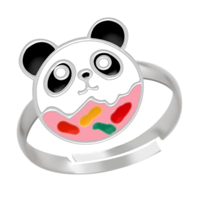 WeLoveSilver - Zilveren kinderring - panda donut - hypoallergeen