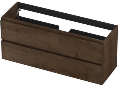 INK - Onderkast 2L Greeploos Houten Keerlijst Fineer - 1200x400x520 Mm - Chocolate Fineer