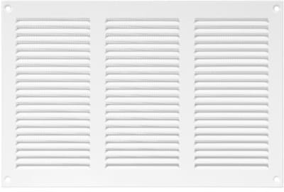 Stalen ventilatierooster met insectenbescherming voor HVAC – 30 x 20 cm, wit