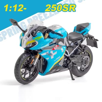 1/12 Legering Spuitgietwerk Cfmoto 250Sr Race Motorfiets Model Auto Speelgoed Rubberen Banden Licht Geluid Motorfiets Voertuig Voor Kinderen Cadeaus