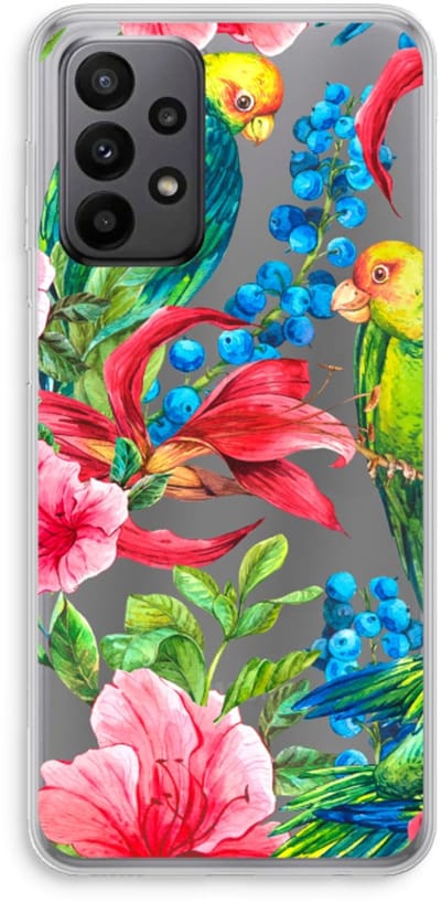 Case Company® - Hoesje geschikt voor Samsung Galaxy A23 hoesje - Papegaaien - Soft Cover Telefoonhoesje - Bescherming aan alle Kanten en Schermrand