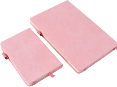 Luxe A5 en A6 Notitieboek Set voor Meisjes met Lijnen, Penhouder, Elastiek en Leestint - Perfect voor School en Dagboek Gebruik