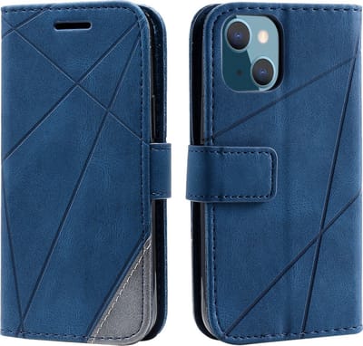 YPCd Wallet Case Pasjeshouder – Geschikt voor Apple iPhone 14 Plus – Luxe Bookcase Hoesje met Magnetische Sluiting & Kaartvakken – Blauw