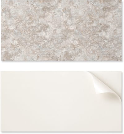 Vinyldecoratie met print, voor montage zonder gereedschap, 100x50 cm, natuursteenpatroon.