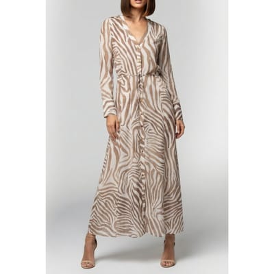 GUESS Marciano By  Giselle Ls Long Dress Safari Dream Print Size: 36 | Maxi Dresses Outlet | Dames | Beige