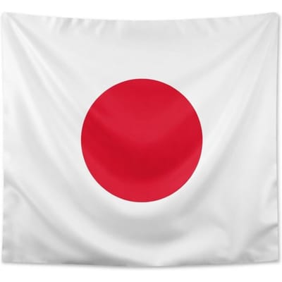 Japanse Vlag Wandkleed Platte Print Rode Zon Witte Banier Wanddecoratie voor Slaapkamer Woonkamer Studentenkamer Decoratie Japanse Cultuur Cadeau 40X60CM white
